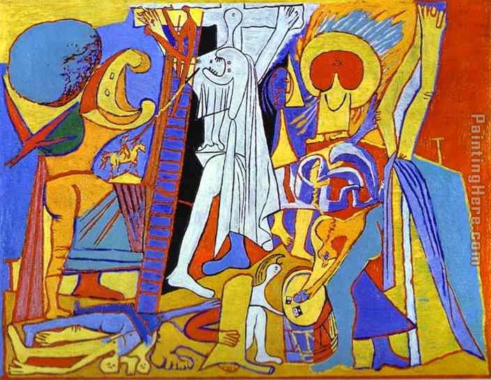 Crucifixion painting - Pablo Picasso Crucifixion art painting